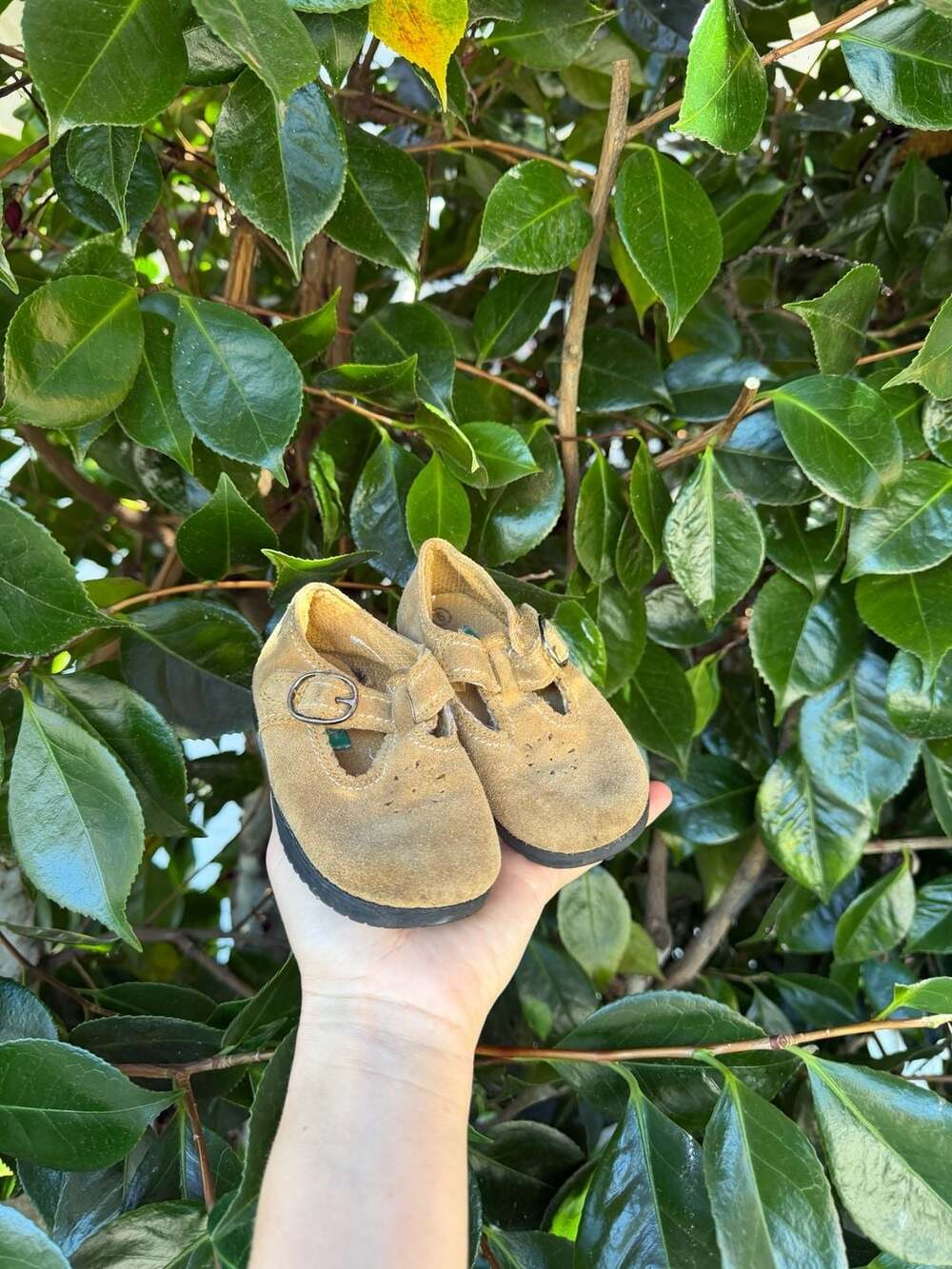 Vintage Healthtex Toddler Suede Mary Jane Shoes with Buckle Closure